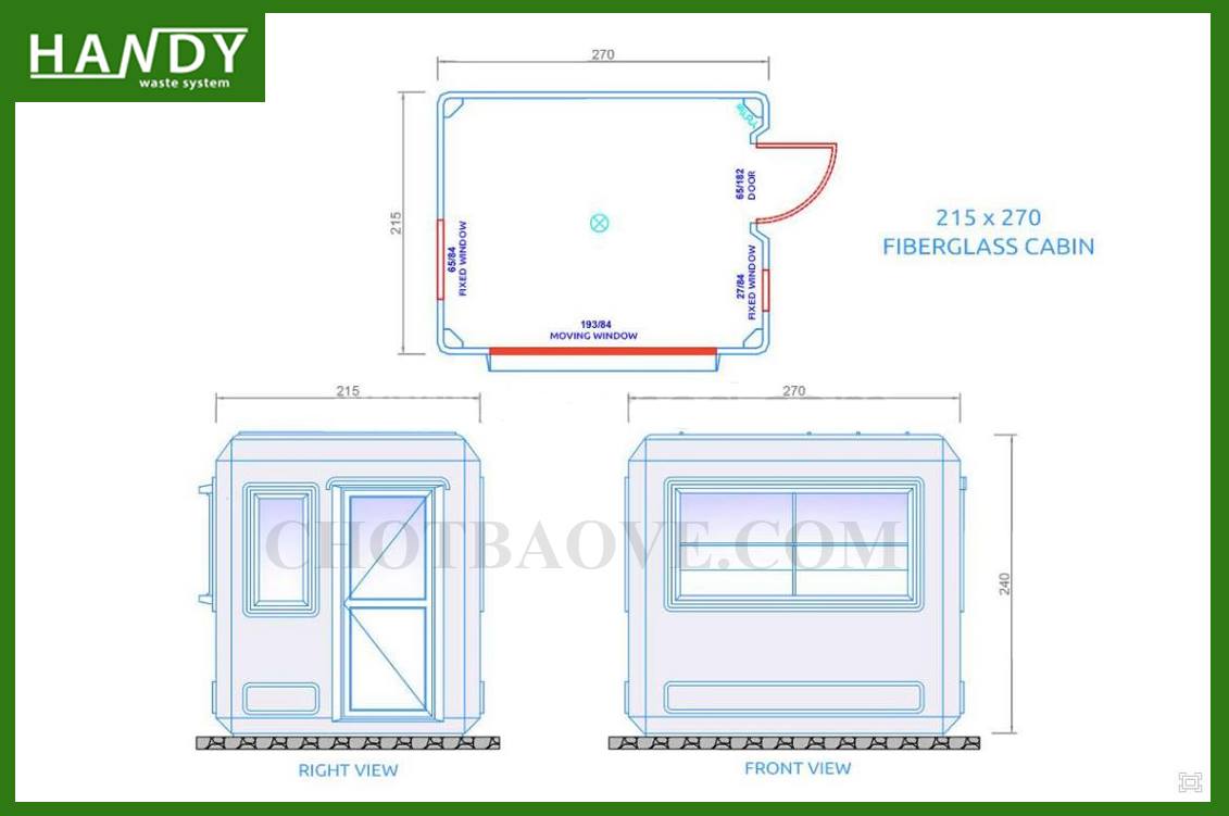 Thiết kế kỹ thuật cabin bảo vệ Handy 2.15x2.7